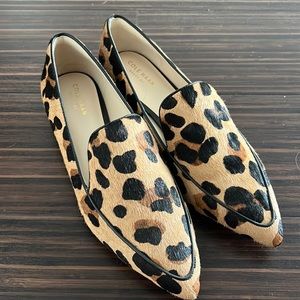 Cole Haan Leopard Print Pointy Loafers Size 8 NEVER WORN
